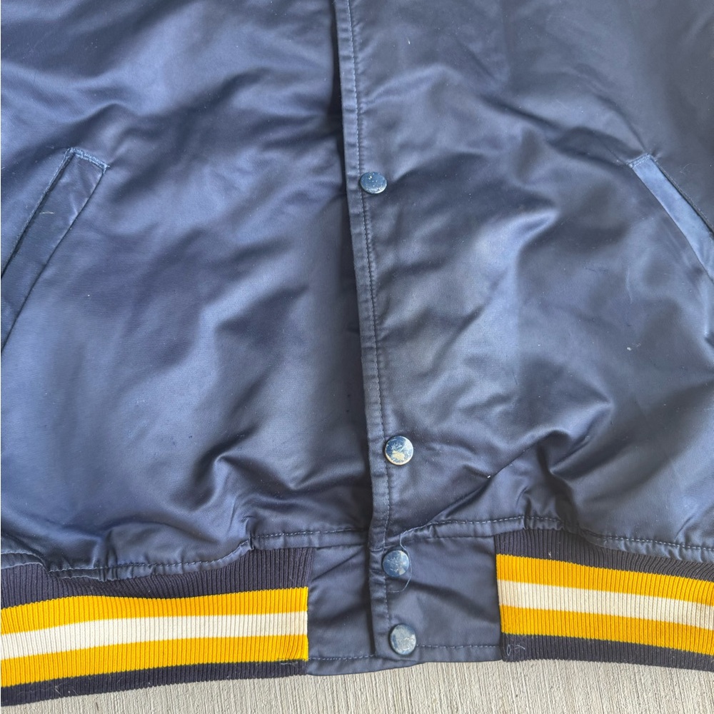Vintage Starter West Virginia Jacket College Navy Mens‎ XL 80s Nylon SEE PICTURE - Picture 9 of 16